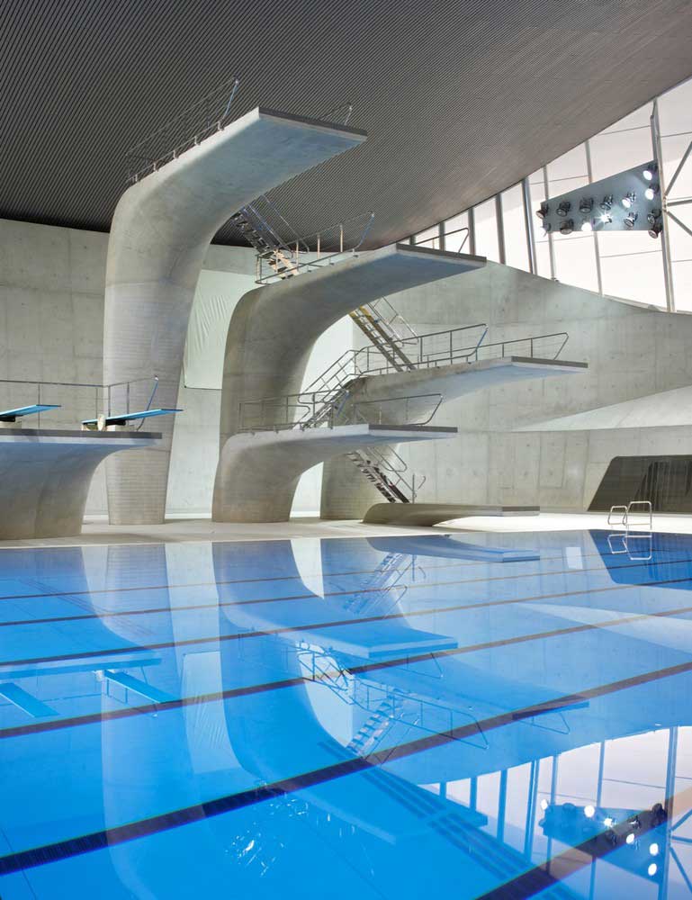Zaha hadid architects: london aquatics centre diving pool © helene binet