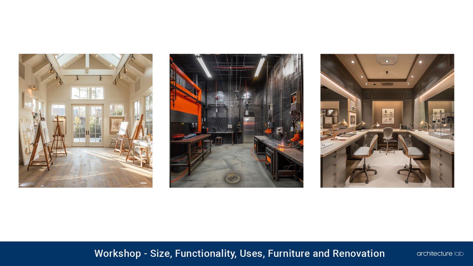 Workshop: size, functionality, uses, furniture and renovation