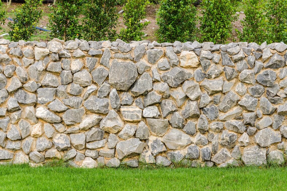 14. A rocky fence or stone fence