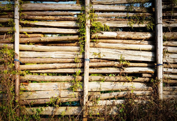 15. Rough raw wood fence