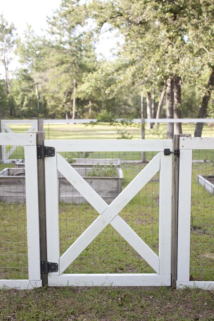 30. Wood fence gate