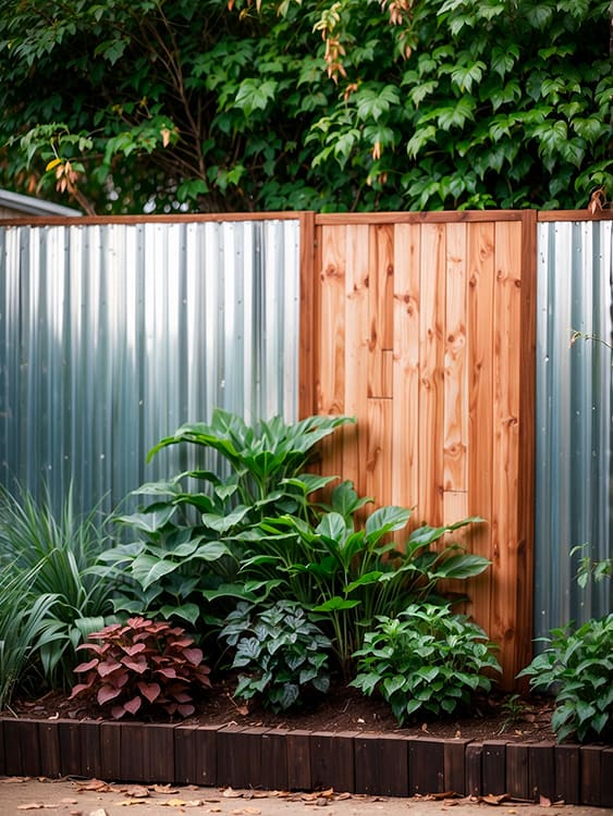 35. Metal wood fence