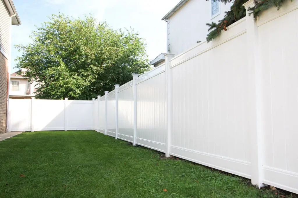 37. White vinyl fence