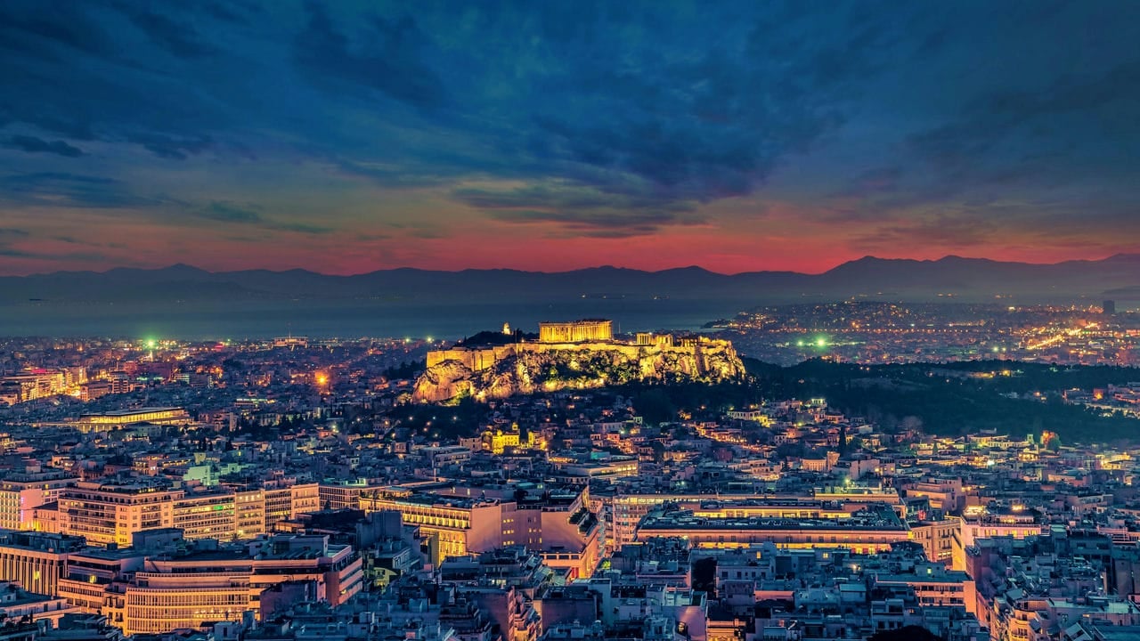 Architectural landmark: acropolis of athens city view © george desipris