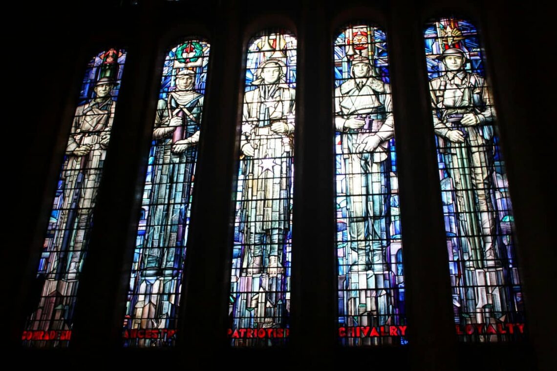 Architectural landmark: australian war memorial stained glass windows © stephen mitchell