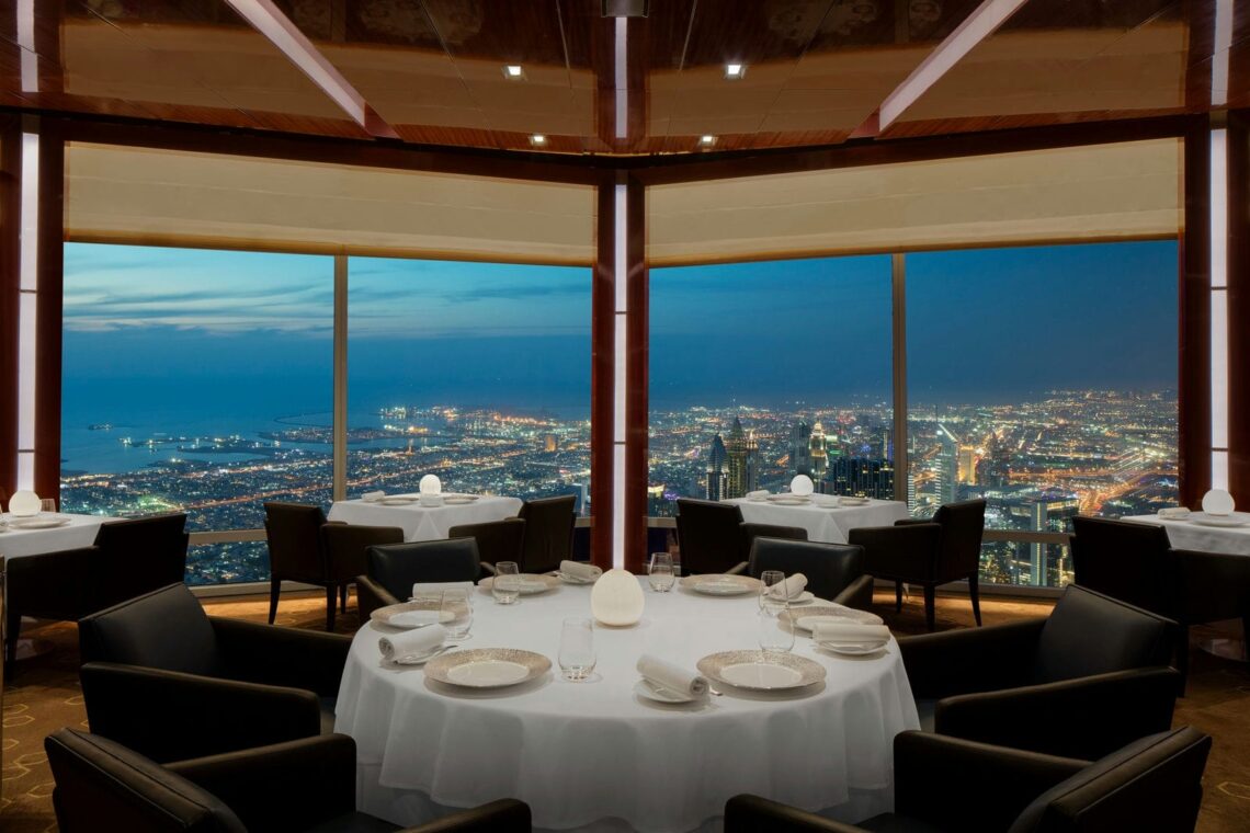 Architectural landmark: burj khalifa atmosphere restaurant