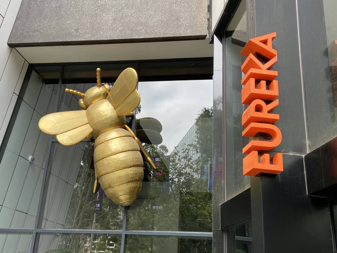 Architectural landmark: eureka tower giant bee at the entrance for residents © matthew mcquilkin