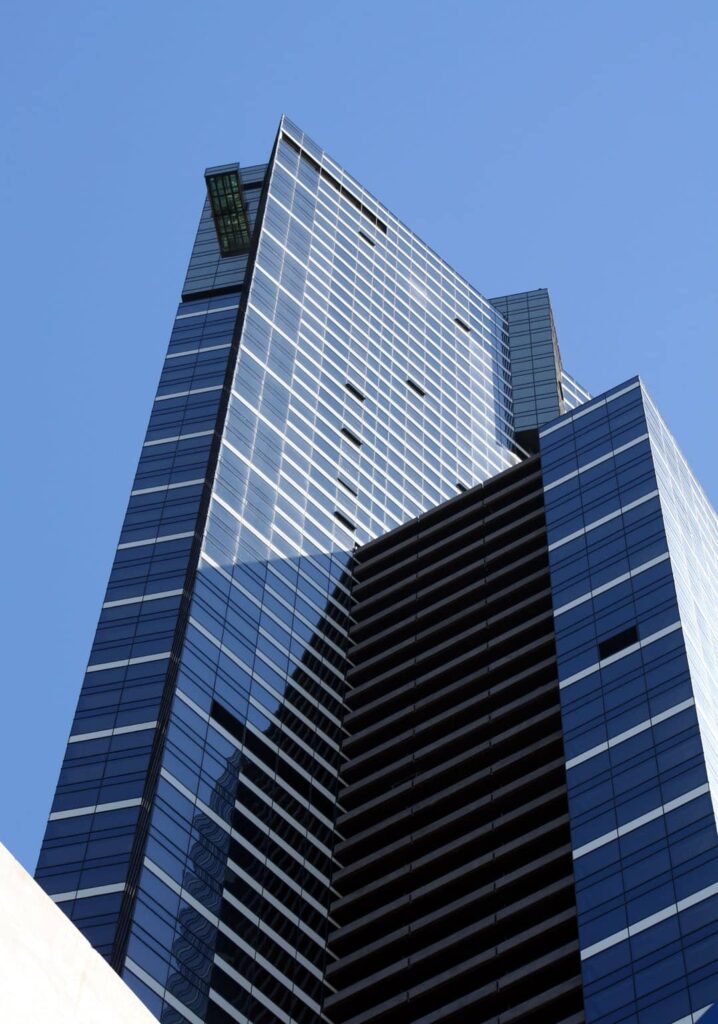 Architectural landmark: eureka tower the edge from the ground © ian t edwards