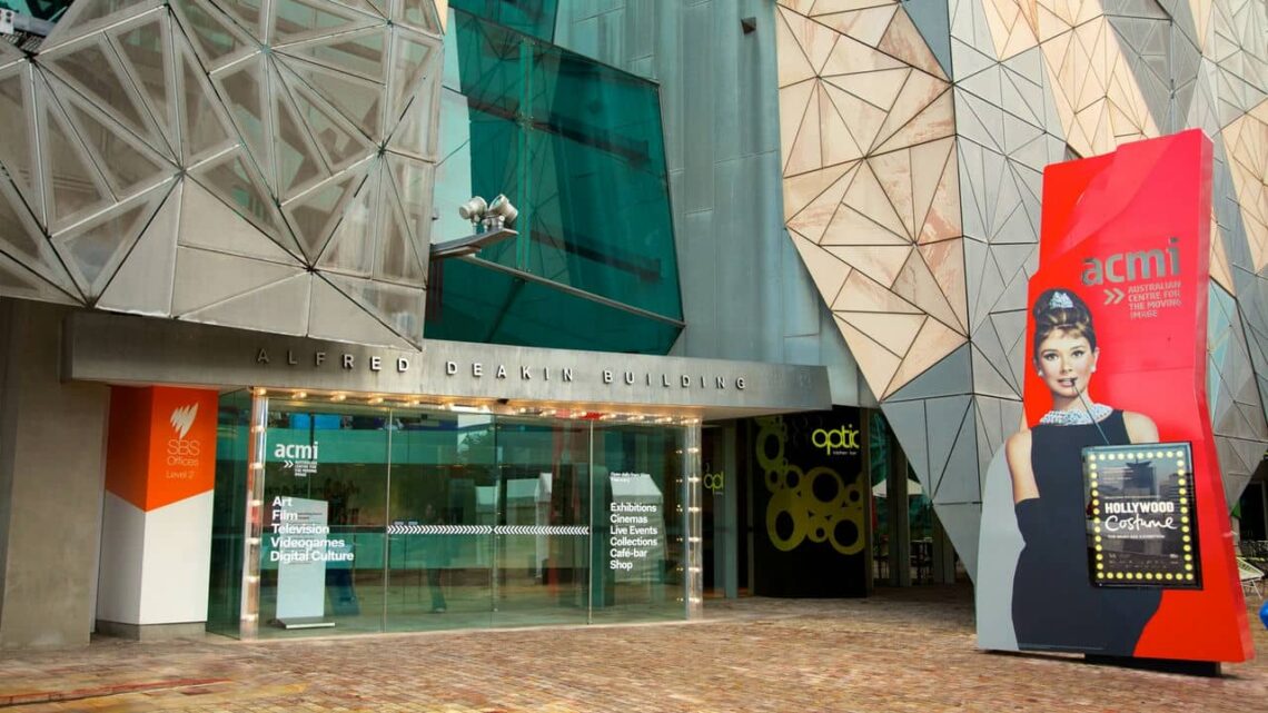Architectural landmark: federation square alfred deakin building © acmi