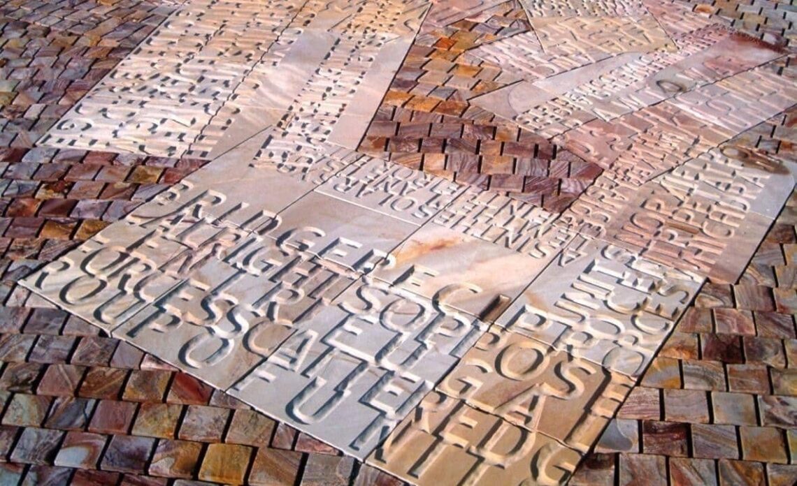 Architectural landmark: federation square pavement © sylvia karres