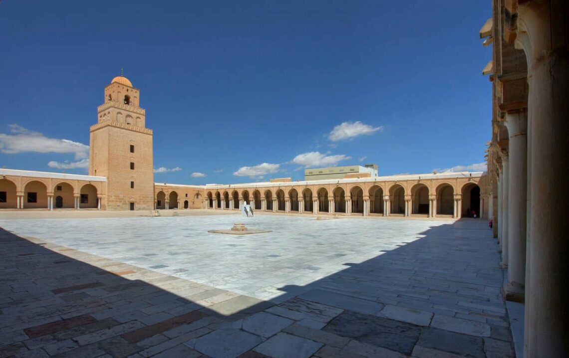 Architectural landmark: great mosque of kairouan courtyard © andrew watson