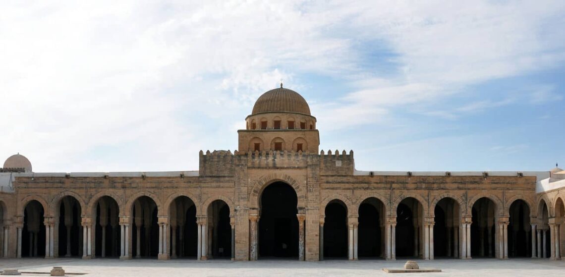 Architectural landmark: great mosque of kairouan prayer hall © anne walker