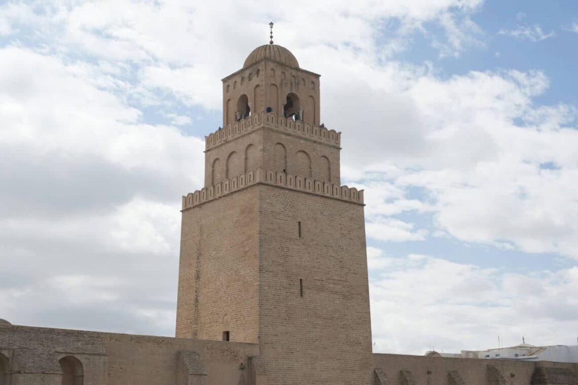 Architectural landmark: great mosque of kairouan tower © ross burns