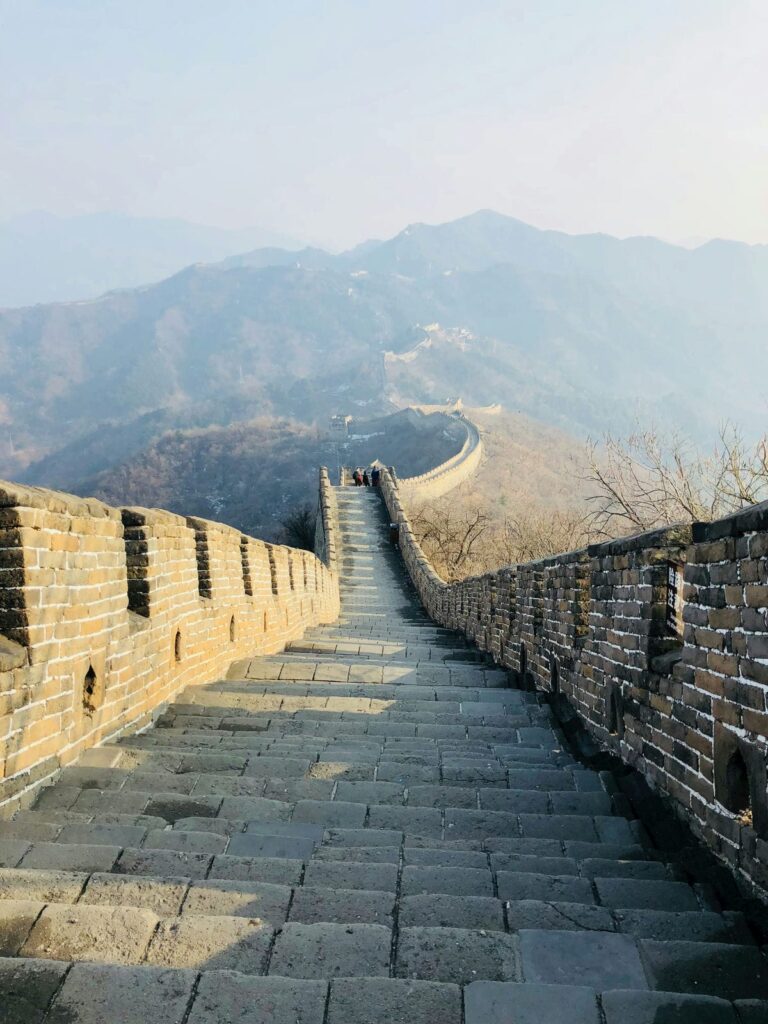 Architectural landmark: great wall of china gray concrete stairs © ajmal mk