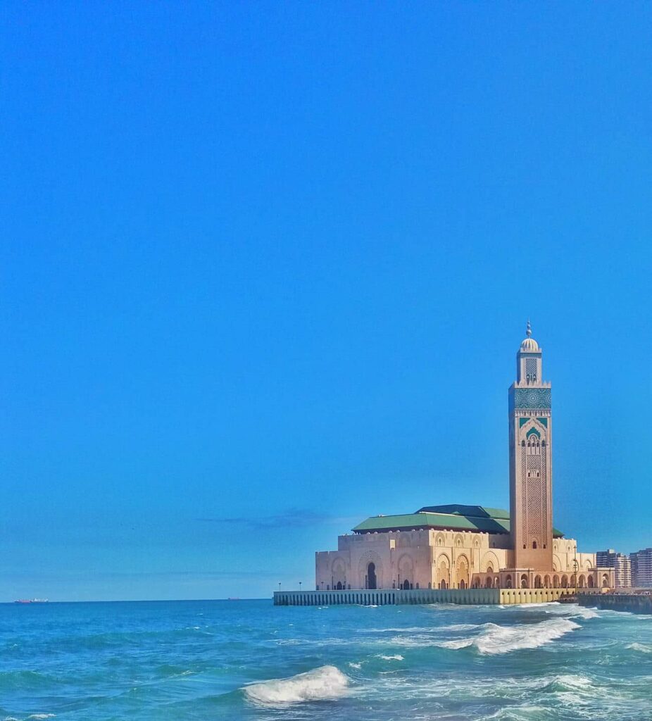 Architectural landmark: hassan ii mosque ocean view © hamza machmoume