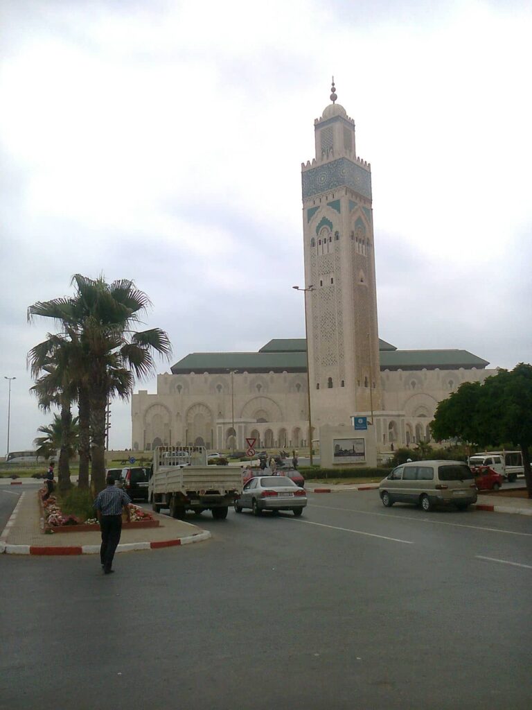 Architectural landmark: hassan ii mosque street view © maher