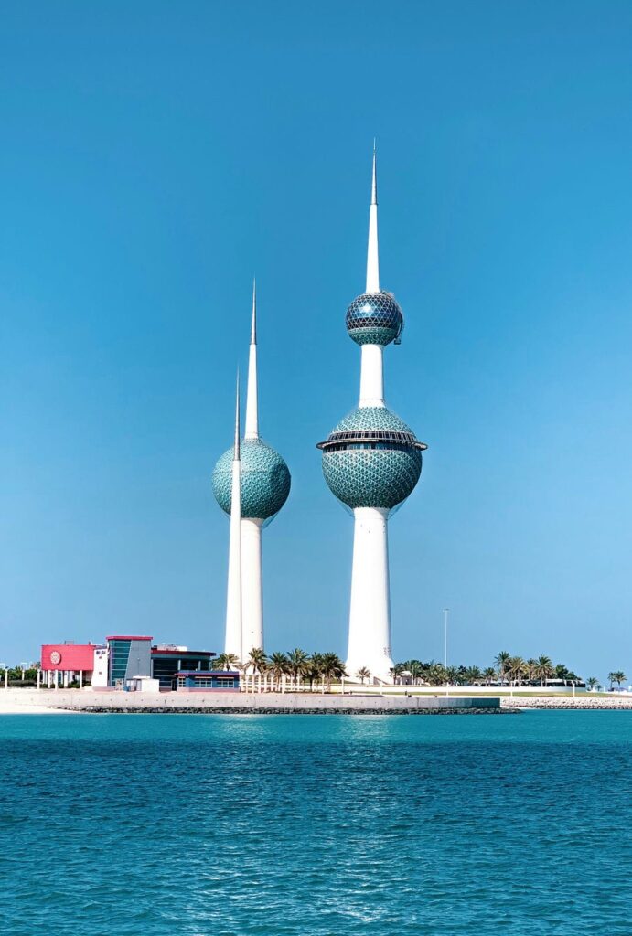 Architectural landmark: kuwait towers façade © masrur rahman