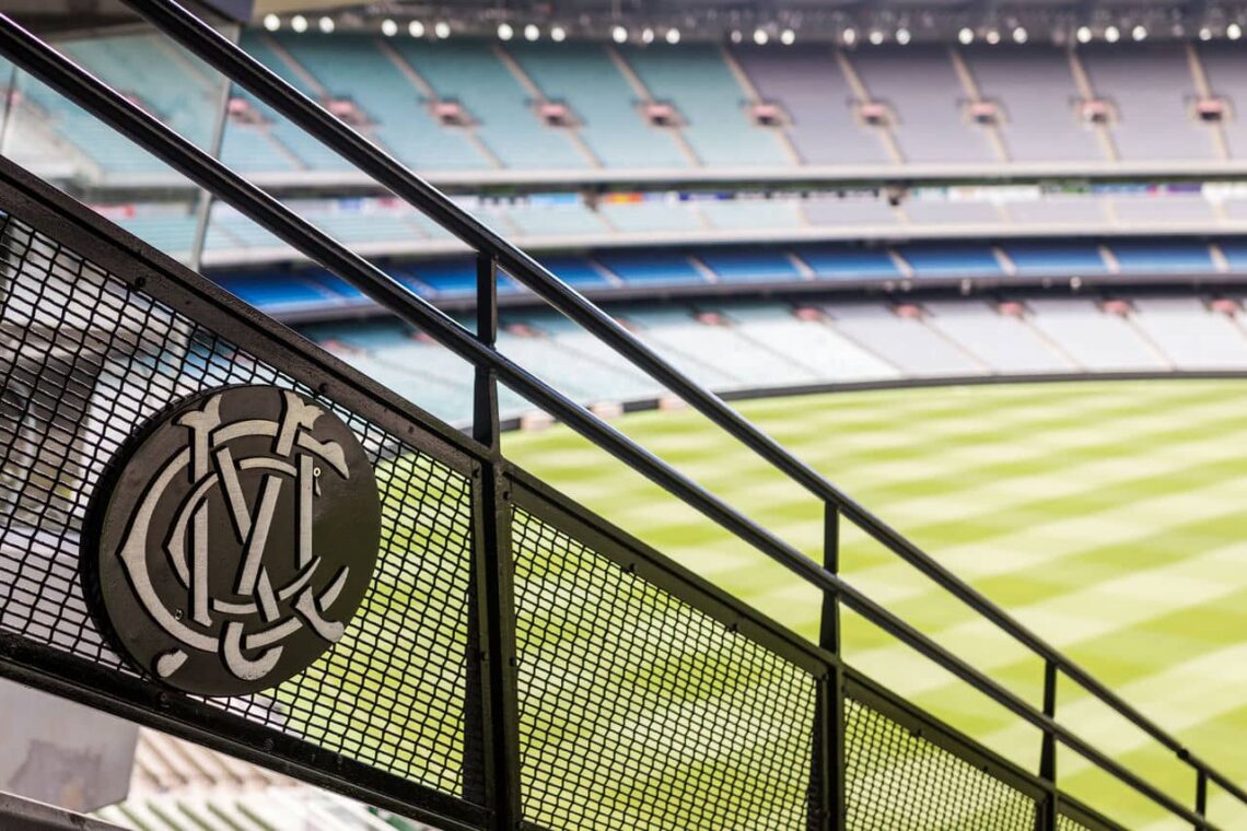 Architectural landmark: melbourne cricket ground emblem © jared beaney