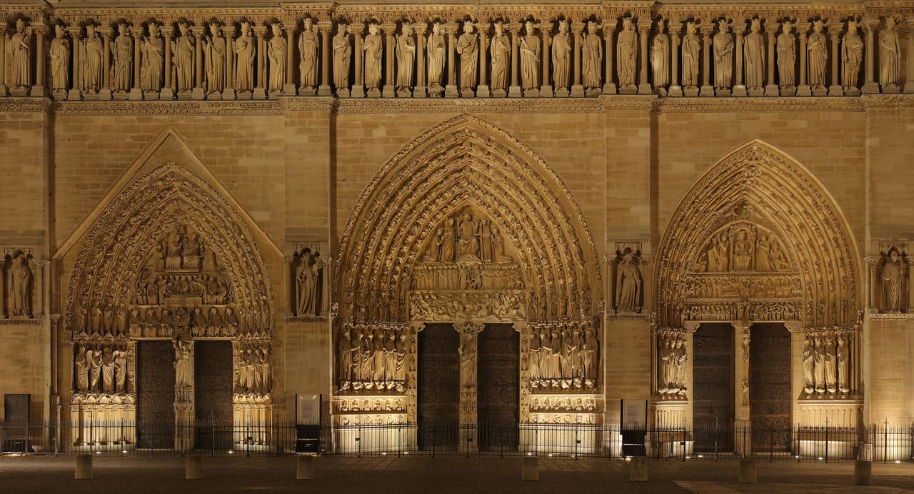 Architectural landmark: notre dame cathedral paris portals © benh lieu song