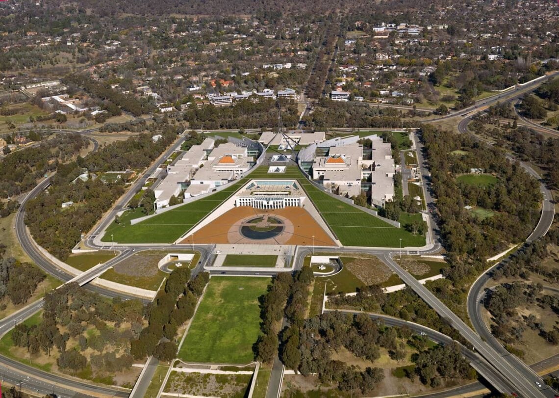 Architectural landmark: parliament house aerial view © csiro