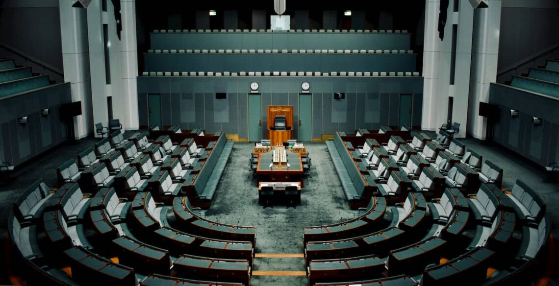 Architectural landmark: parliament house australian house of representatives © aditya joshi
