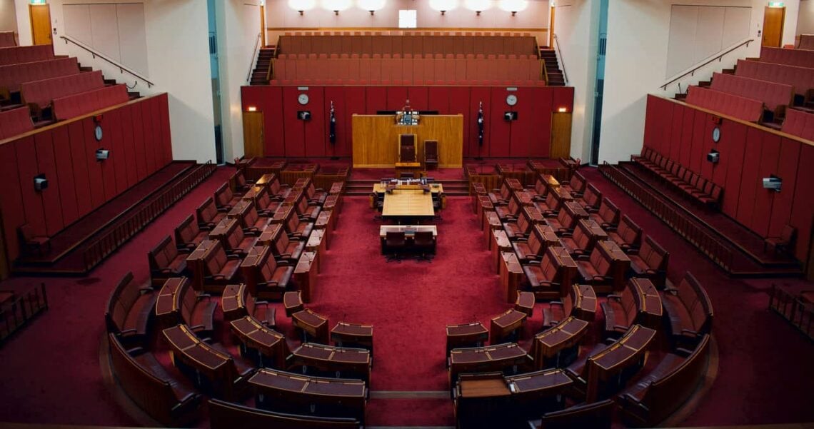 Architectural landmark: parliament house senate chamber © aditya joshi