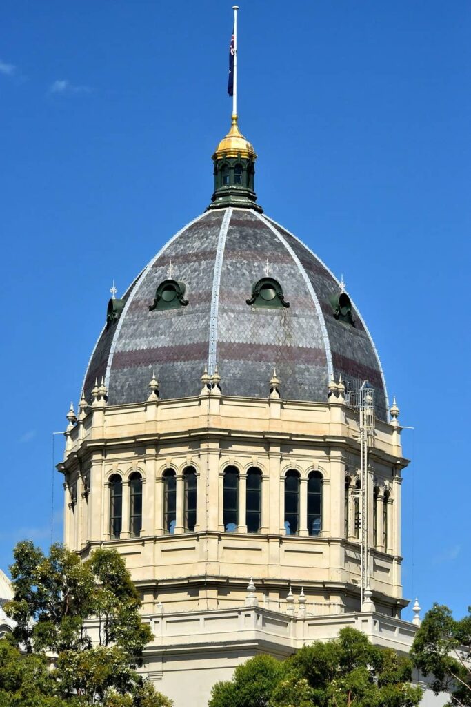 Architectural landmark: royal exhibition building dome closeup © dick ebert