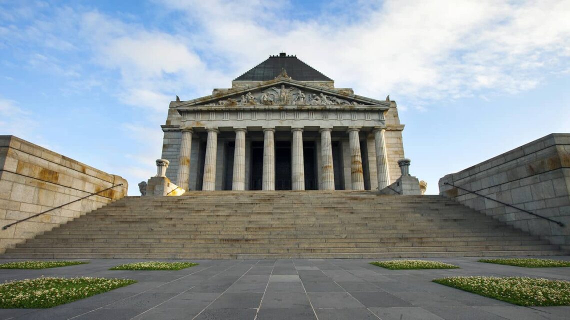 Architectural landmark: shrine of remembrance façade © daniel sallai