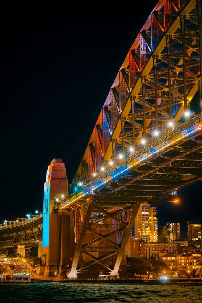 Architectural landmark: sydney harbour bridge lights © halley tian