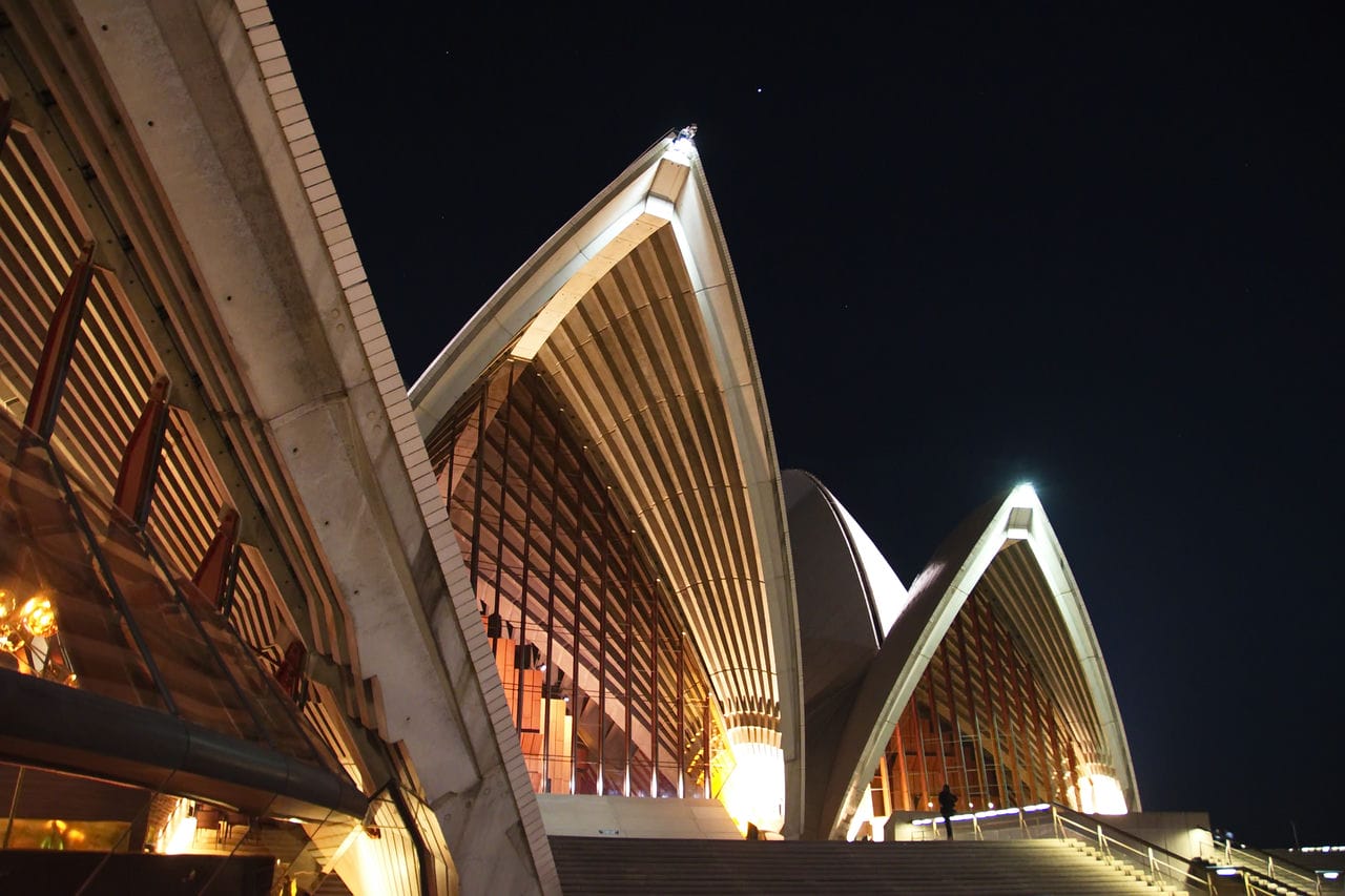 Architectural landmark: sydney opera house shells at night © boyd
