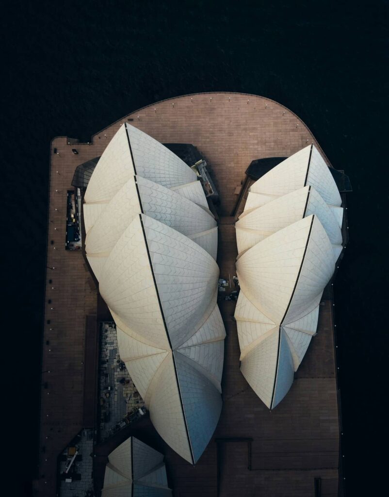 Architectural landmark: sydney opera house top view © nick jones