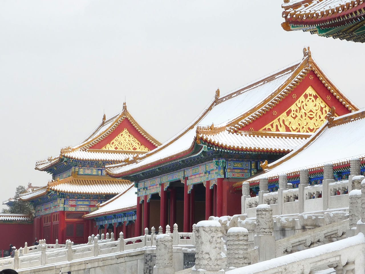 Architectural landmark: the forbidden city gate of manifest virtue © philipp hienstorfer