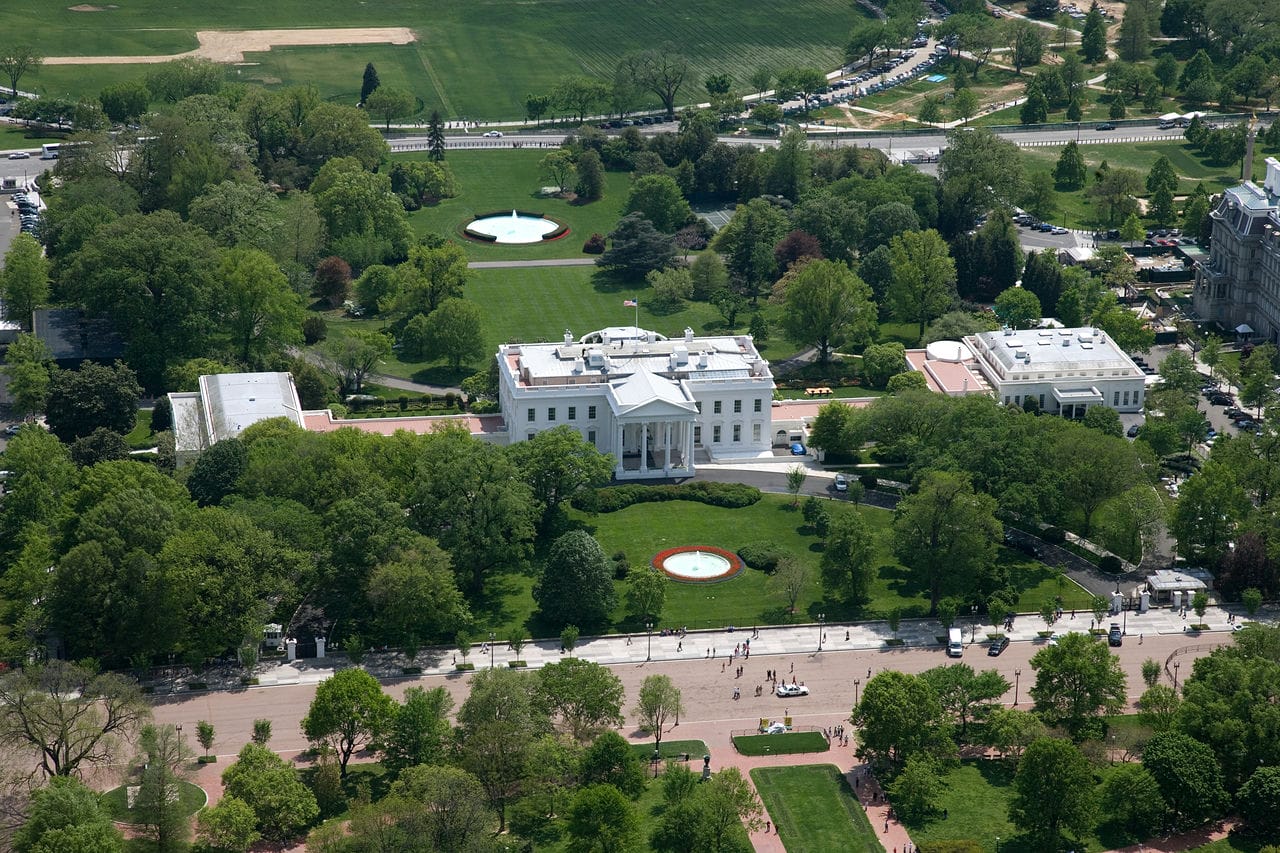Architectural landmark: the white house aerial © carol highsmith