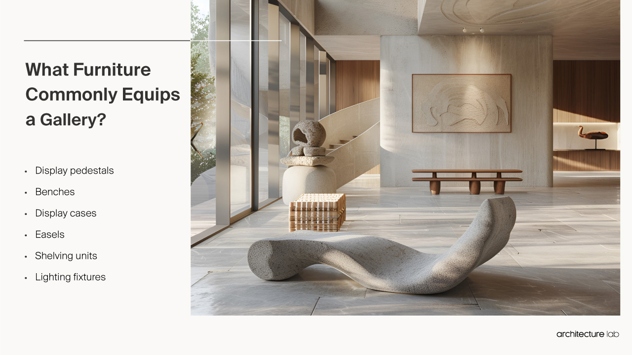 Gallery - Size, Functionality, Uses, Furniture And Renovation What furniture commonly equips a gallery?