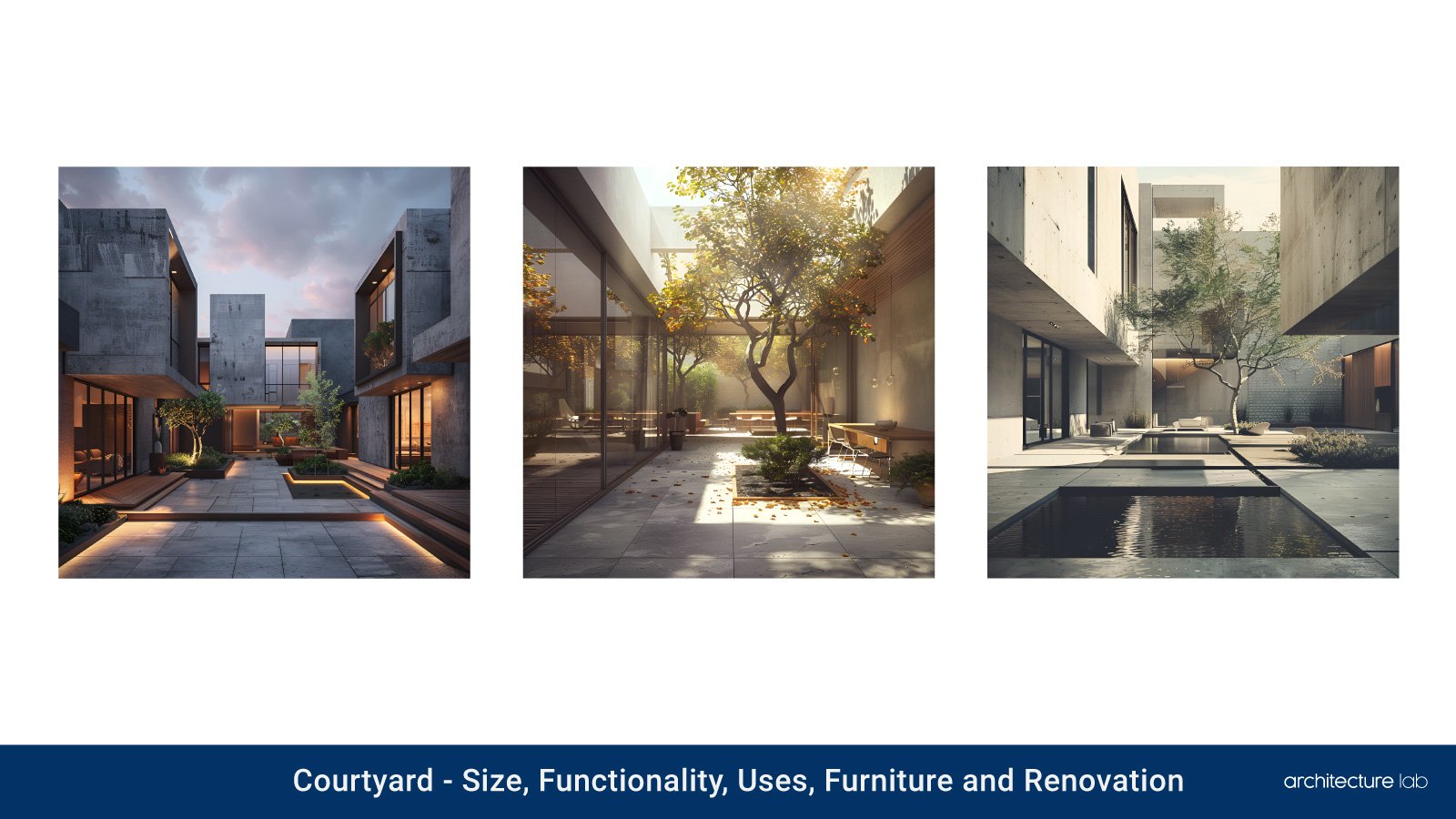 Courtyard: size, functionality, uses, furniture and renovation