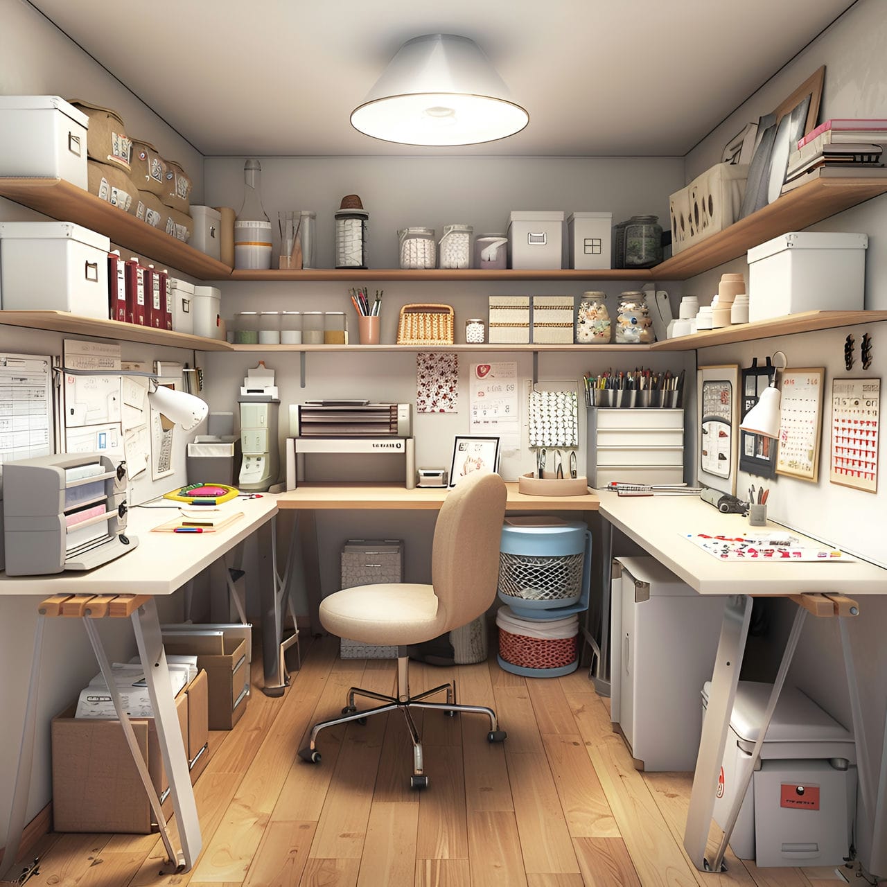 Craft room: size, functionality, uses, furniture and renovation