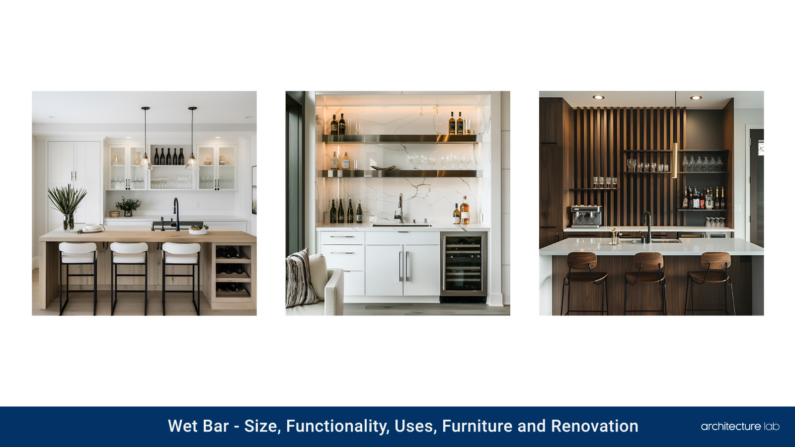 Wet bar: size, functionality, uses, furniture and renovation