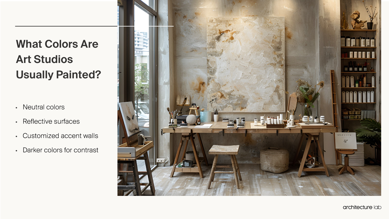 Art Studio - Size, Functionality, Uses, Furniture And Renovation What colors are usually art studios painted?