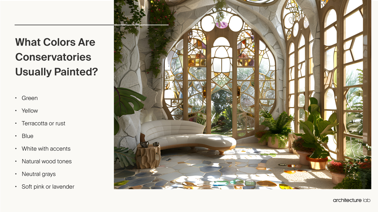 Conservatory - Size, Functionality, Uses, Furniture And Renovati What colors are usually conservatories painted?