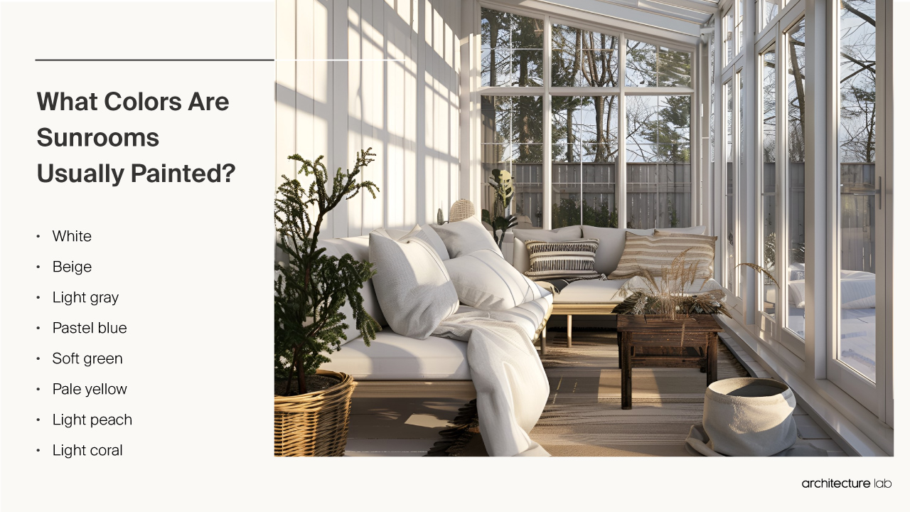 Sun Room - Size, Functionality, Uses, Furniture And Renovation What colors are usually sunrooms painted?
