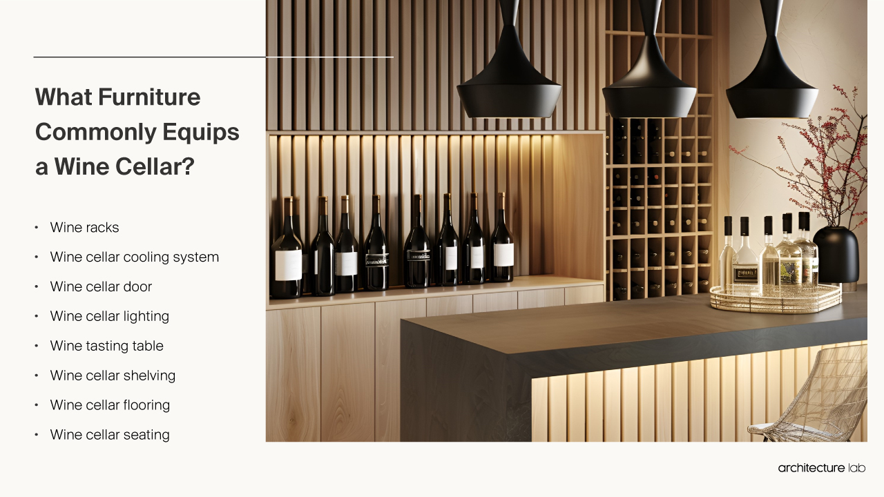 Wine Cellar - Size, Functionality, Uses, Furniture And Renovatio What furniture commonly equips a wine cellar?