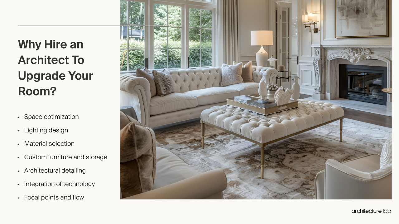 What are the advantages of hiring an architect to upgrade your living room?