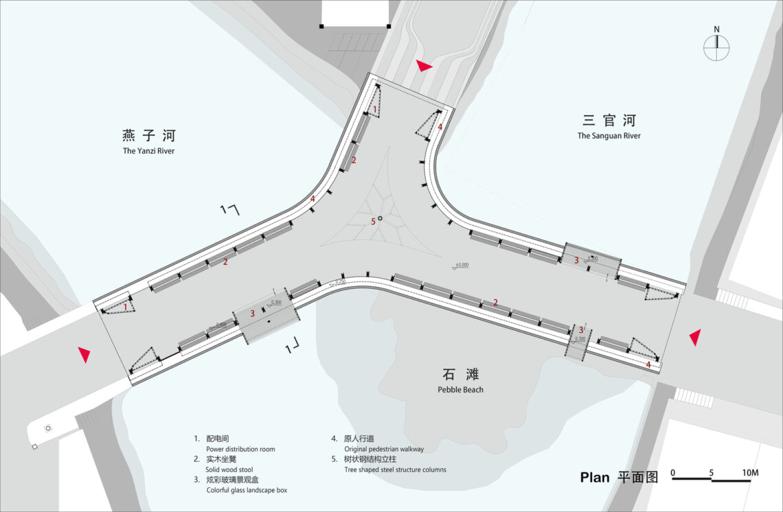 New herringbone bridge in kang county / 3andwich design / he wei studio