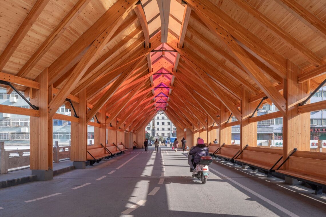 New herringbone bridge in kang county / 3andwich design / he wei studio