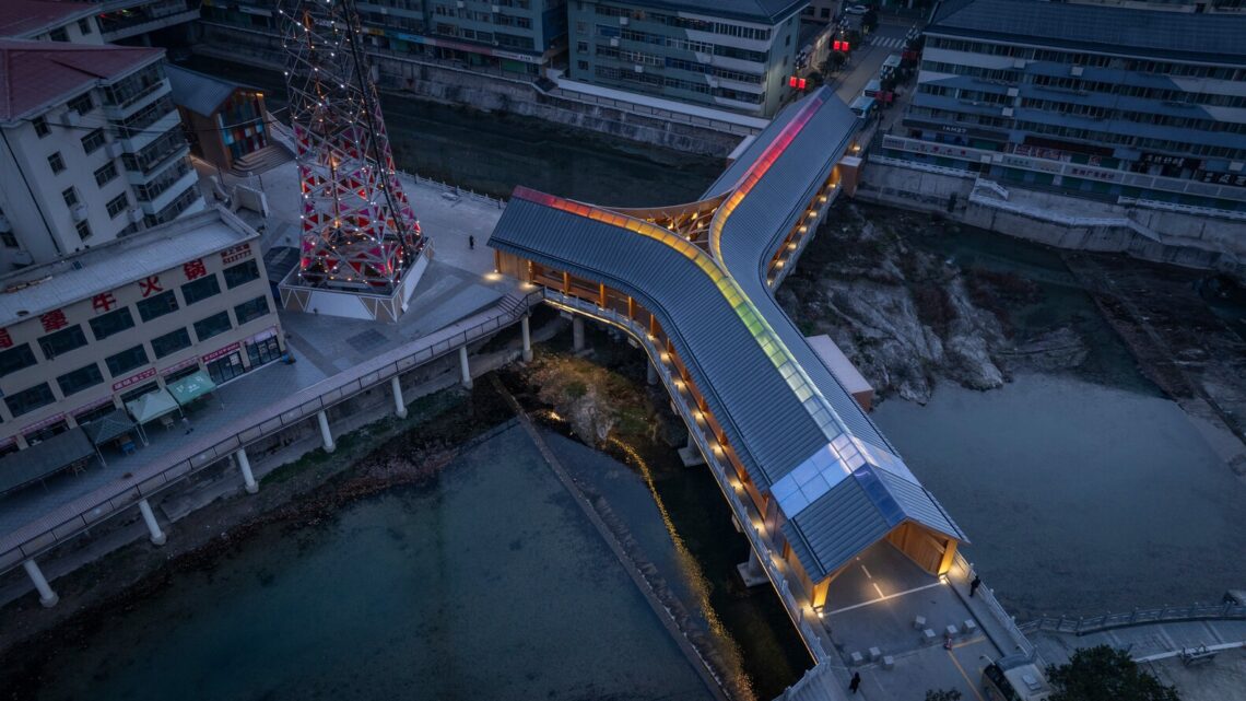 New herringbone bridge in kang county / 3andwich design / he wei studio