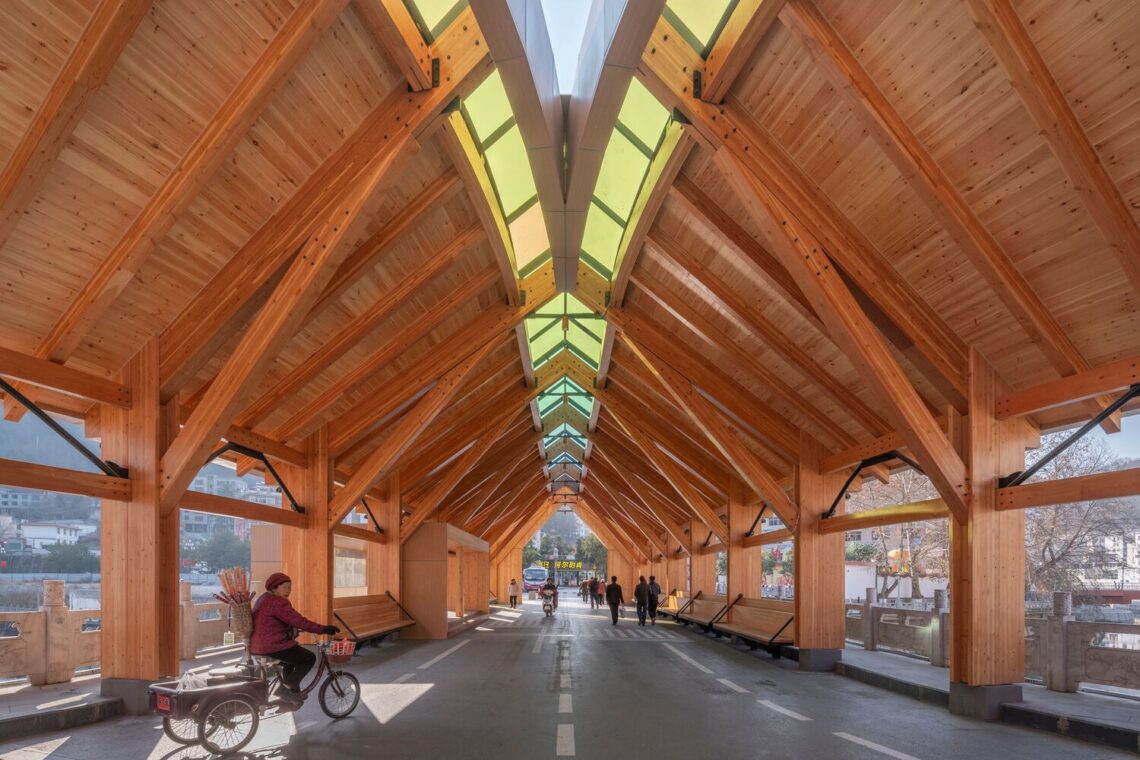 New herringbone bridge in kang county / 3andwich design / he wei studio