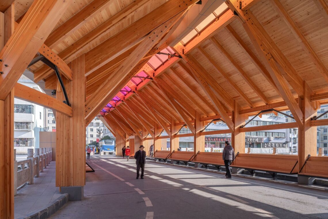 New herringbone bridge in kang county / 3andwich design / he wei studio