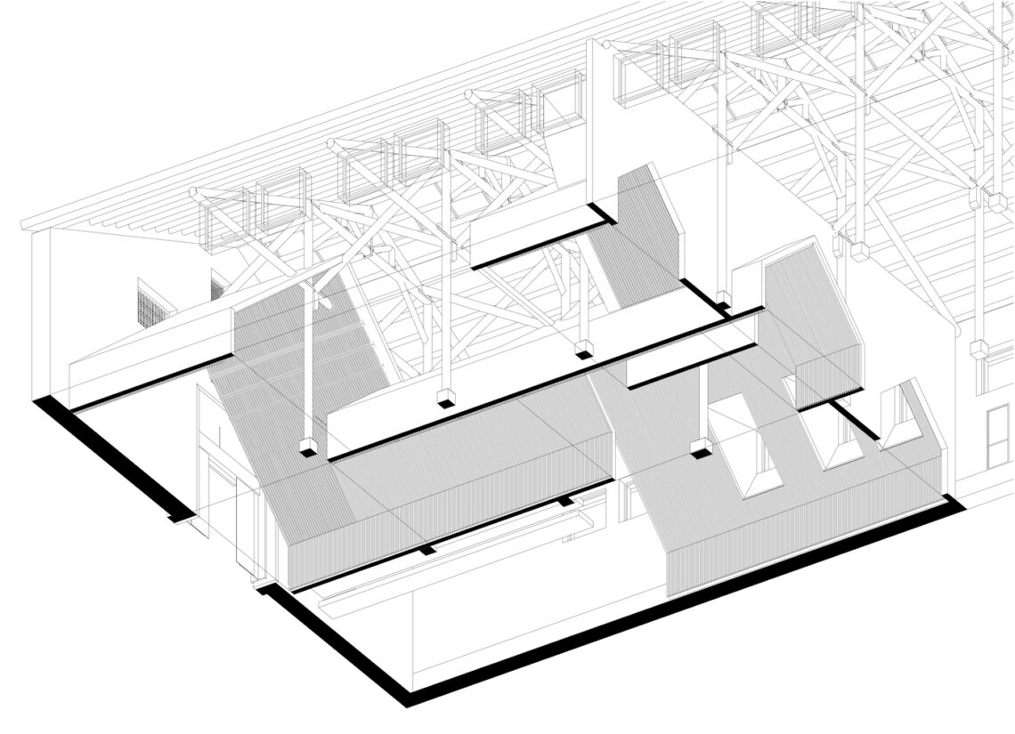 “warehouse within a warehouse” media center / ray&emilio studio