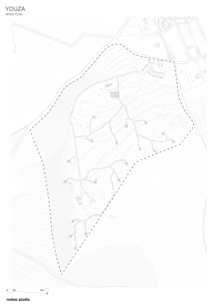 A3_Plan Masse Youza eco-lodge / rodaa studio