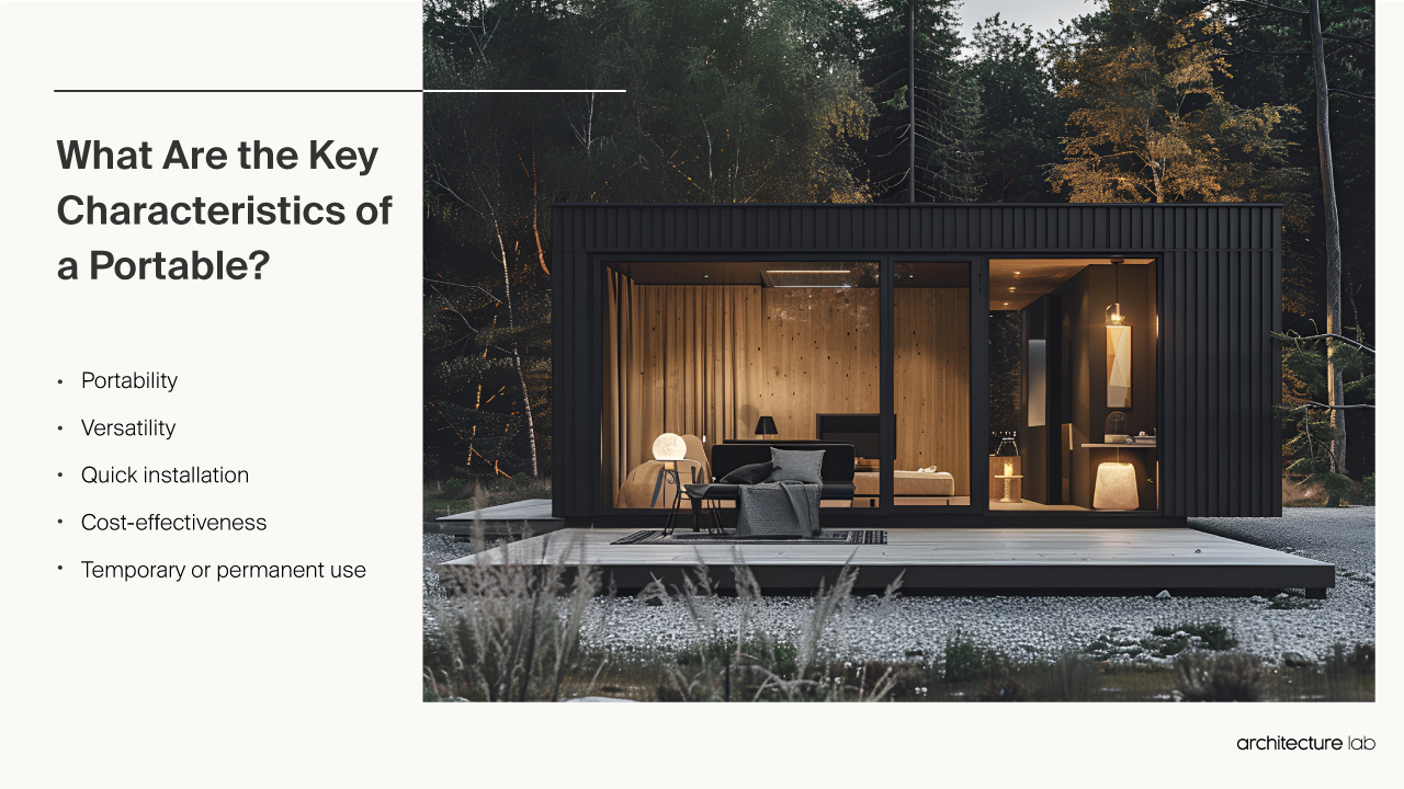 Portable - Architecture, History, Sustainability, Materials And What are the key characteristics of a portable building?